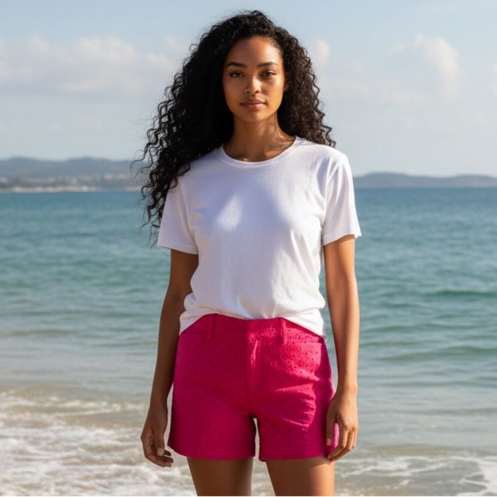 The Limited Women's Tailored Eyelet Shorts Hot Pink Size-4 NWT